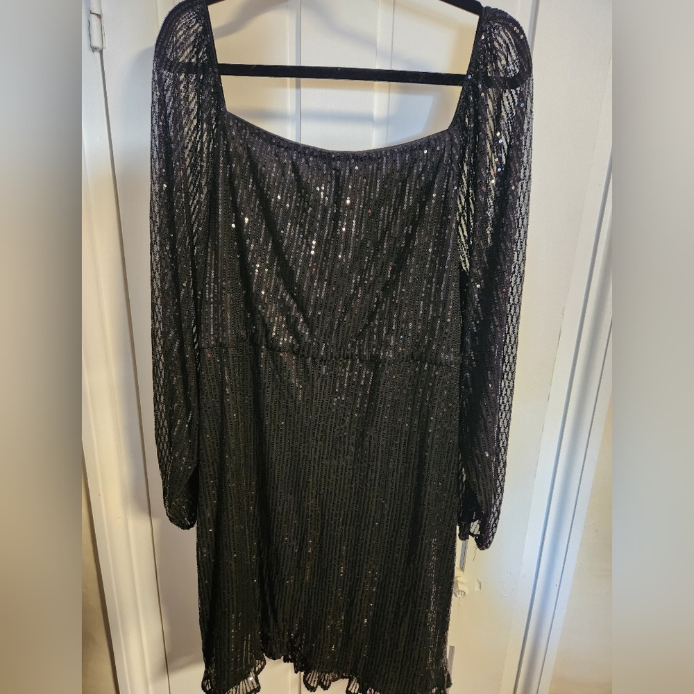 BloomChic Black Sequin Mesh Dress 22 NWT - Picture 3 of 3